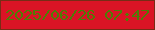 文字の大きさ：1、枠の色：782c16、背景の色：da1425、文字の色：4e7e05 無料ブログパーツのブログ時計