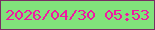 文字の大きさ：4、枠の色：782e63、背景の色：81e27b、文字の色：f018a2 無料ブログパーツのブログ時計