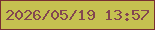 文字の大きさ：3、枠の色：782f32、背景の色：c5c150、文字の色：834650 無料ブログパーツのブログ時計