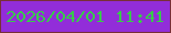 文字の大きさ：2、枠の色：782f38、背景の色：922dd9、文字の色：38ca4b 無料ブログパーツのブログ時計