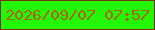 文字の大きさ：5、枠の色：783200、背景の色：22f708、文字の色：b05f11 無料ブログパーツのブログ時計