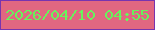 文字の大きさ：2、枠の色：7834af、背景の色：e16781、文字の色：67f45b 無料ブログパーツのブログ時計