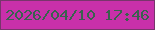 文字の大きさ：2、枠の色：78356c、背景の色：c830aa、文字の色：39624e 無料ブログパーツのブログ時計
