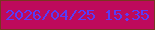 文字の大きさ：4、枠の色：783720、背景の色：be0a5c、文字の色：583cf8 無料ブログパーツのブログ時計