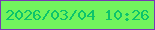 文字の大きさ：3、枠の色：7838b4、背景の色：72f45d、文字の色：0cc46b 無料ブログパーツのブログ時計