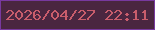 文字の大きさ：5、枠の色：78399f、背景の色：4a2640、文字の色：c85d6c 無料ブログパーツのブログ時計