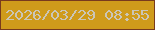 文字の大きさ：5、枠の色：783a1d、背景の色：cf9b1b、文字の色：cbc6b7 無料ブログパーツのブログ時計