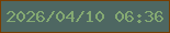 文字の大きさ：3、枠の色：783d00、背景の色：4e6762、文字の色：84a972 無料ブログパーツのブログ時計