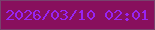 文字の大きさ：4、枠の色：78426d、背景の色：880f5d、文字の色：9824f1 無料ブログパーツのブログ時計
