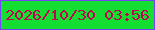 文字の大きさ：1、枠の色：7843f6、背景の色：15de32、文字の色：c10350 無料ブログパーツのブログ時計