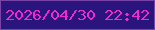 文字の大きさ：4、枠の色：7844a7、背景の色：29157b、文字の色：f02ad0 無料ブログパーツのブログ時計