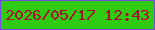 文字の大きさ：2、枠の色：7847ea、背景の色：2fcb12、文字の色：a70f2c 無料ブログパーツのブログ時計