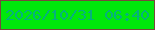 文字の大きさ：2、枠の色：78483c、背景の色：00e80b、文字の色：04b17e 無料ブログパーツのブログ時計