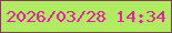 文字の大きさ：4、枠の色：784849、背景の色：afec61、文字の色：f817aa 無料ブログパーツのブログ時計