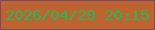 文字の大きさ：2、枠の色：784968、背景の色：bf642f、文字の色：20b75d 無料ブログパーツのブログ時計