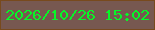 文字の大きさ：2、枠の色：784a1d、背景の色：775850、文字の色：06f727 無料ブログパーツのブログ時計