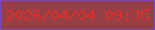 文字の大きさ：5、枠の色：784ac2、背景の色：953e45、文字の色：e03129 無料ブログパーツのブログ時計