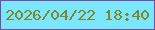 文字の大きさ：2、枠の色：784c9a、背景の色：7ae7fc、文字の色：7e8629 無料ブログパーツのブログ時計