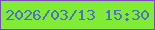 文字の大きさ：3、枠の色：784eb4、背景の色：80ec36、文字の色：4f6ec7 無料ブログパーツのブログ時計