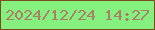 文字の大きさ：4、枠の色：784f1e、背景の色：85f07e、文字の色：ab7e6a 無料ブログパーツのブログ時計