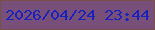 文字の大きさ：5、枠の色：785049、背景の色：774f78、文字の色：1b21bd 無料ブログパーツのブログ時計