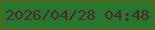 文字の大きさ：2、枠の色：785708、背景の色：28772e、文字の色：4f262a 無料ブログパーツのブログ時計