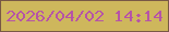 文字の大きさ：1、枠の色：785845、背景の色：ceb75c、文字の色：b654a7 無料ブログパーツのブログ時計