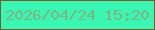 文字の大きさ：3、枠の色：785c29、背景の色：39f6b3、文字の色：7db582 無料ブログパーツのブログ時計