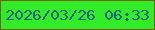 文字の大きさ：2、枠の色：785e07、背景の色：30ec29、文字の色：006278 無料ブログパーツのブログ時計