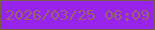 文字の大きさ：4、枠の色：785e48、背景の色：9824ec、文字の色：96646c 無料ブログパーツのブログ時計