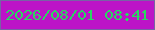 文字の大きさ：4、枠の色：7863a5、背景の色：bc14c7、文字の色：29d860 無料ブログパーツのブログ時計
