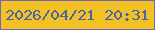 文字の大きさ：1、枠の色：7864b4、背景の色：f2c124、文字の色：4865aa 無料ブログパーツのブログ時計