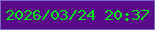 文字の大きさ：3、枠の色：7867c9、背景の色：590a87、文字の色：05e81a 無料ブログパーツのブログ時計