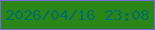 文字の大きさ：2、枠の色：7868de、背景の色：298617、文字の色：016d66 無料ブログパーツのブログ時計