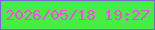 文字の大きさ：1、枠の色：786acd、背景の色：46ed44、文字の色：fe45ef 無料ブログパーツのブログ時計