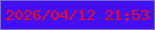 文字の大きさ：5、枠の色：786bce、背景の色：440ef7、文字の色：f2071d 無料ブログパーツのブログ時計