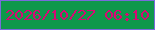 文字の大きさ：5、枠の色：786bdc、背景の色：0e984b、文字の色：d70973 無料ブログパーツのブログ時計