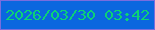 文字の大きさ：5、枠の色：786dde、背景の色：0a67df、文字の色：0cd276 無料ブログパーツのブログ時計