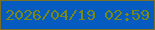 文字の大きさ：4、枠の色：787125、背景の色：055bbf、文字の色：778919 無料ブログパーツのブログ時計