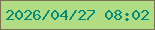文字の大きさ：4、枠の色：787152、背景の色：b0dc84、文字の色：038b79 無料ブログパーツのブログ時計