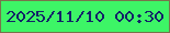 文字の大きさ：3、枠の色：78744c、背景の色：3df566、文字の色：132368 無料ブログパーツのブログ時計