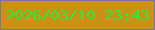 文字の大きさ：1、枠の色：7874a2、背景の色：ca9115、文字の色：23ee3b 無料ブログパーツのブログ時計