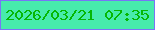文字の大きさ：1、枠の色：7875f6、背景の色：47ebac、文字の色：05b704 無料ブログパーツのブログ時計