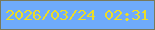 文字の大きさ：1、枠の色：78795b、背景の色：6fabfb、文字の色：ebdc28 無料ブログパーツのブログ時計