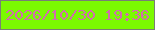 文字の大きさ：3、枠の色：787f75、背景の色：7bf901、文字の色：d26dad 無料ブログパーツのブログ時計