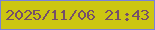 文字の大きさ：5、枠の色：7881db、背景の色：ccc612、文字の色：764f69 無料ブログパーツのブログ時計