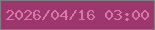 文字の大きさ：4、枠の色：788283、背景の色：9d366d、文字の色：d878a9 無料ブログパーツのブログ時計