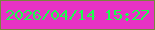文字の大きさ：4、枠の色：78863d、背景の色：e732c5、文字の色：1bff4d 無料ブログパーツのブログ時計