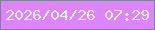 文字の大きさ：3、枠の色：788791、背景の色：dd85ff、文字の色：f2f1e1 無料ブログパーツのブログ時計