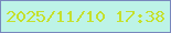文字の大きさ：2、枠の色：7887bd、背景の色：bdf3e7、文字の色：c5e02c 無料ブログパーツのブログ時計